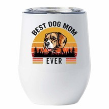 Beagle Dogs Tumbler 12oz Gift Best Dog Mom Ever Vintage White Tumblers Stainless - £17.86 GBP