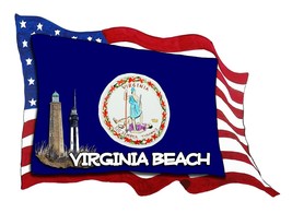 USA VA Flags Lighthouse Virginia Beach High Quality Decal Car  Window Cu... - £5.46 GBP+