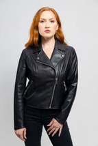 Women&#39;s Vegan Faux Leather Jacket Whet Blu Demi - £85.99 GBP