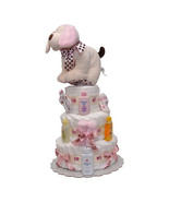 Puppy on the Run Girls Diaper Cake 4 Tiers - £125.52 GBP