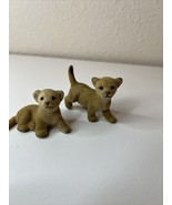 2 Vtg TOTSY Flocked Lion Cubs Velvet Miniature Figurines - $19.24 CAD