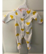 Carter&#39;s Girl&#39;s Gold Hearts Fleece Snap Front NB *NEW* ff1 - $13.66 CAD