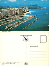 Hawaii Honolulu Waikiki Beach Yacht Harbor Hilton Hawaiian Village VTG Postcard - £7.39 GBP
