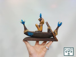 The boat of the idol Ra. The god Ra. Replica masterfully made in Egypt. Ra boat  - £611.28 GBP