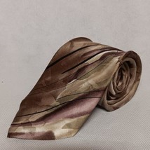 J. Garcia Silk Necktie Beige Abstract Paris in the Rain Collection Forty-One - £13.39 GBP