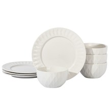 Gibson Home Fine Ceramic 8 Piece Dinnerware Set in White - $70.99