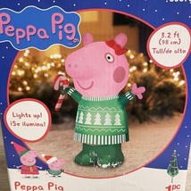 Peppa Pig 3 FT LED Inflatable Green Dress Christmas Yard Decor Airblown ... - £27.20 GBP