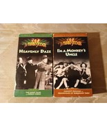 2 The Three Stooges VHS Heavenly Daze I&#39;m A Monkey&#39;s Uncle Moe Larry She... - £11.68 GBP