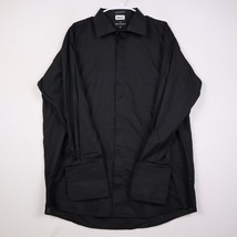 Stacy Adams Mens Button Front Shirt Black Pockets Long Sleeve 17 32/33 Dress - £19.87 GBP