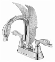 Chrome 4&quot; Center Hole swan crystal handles Swan Sink Faucet mixer luxury... - $7,431.23 MXN