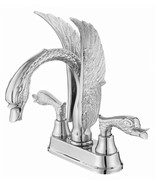 Chrome 4&quot; Center Hole swan crystal handles Swan Sink Faucet mixer luxury... - $556.62 CAD