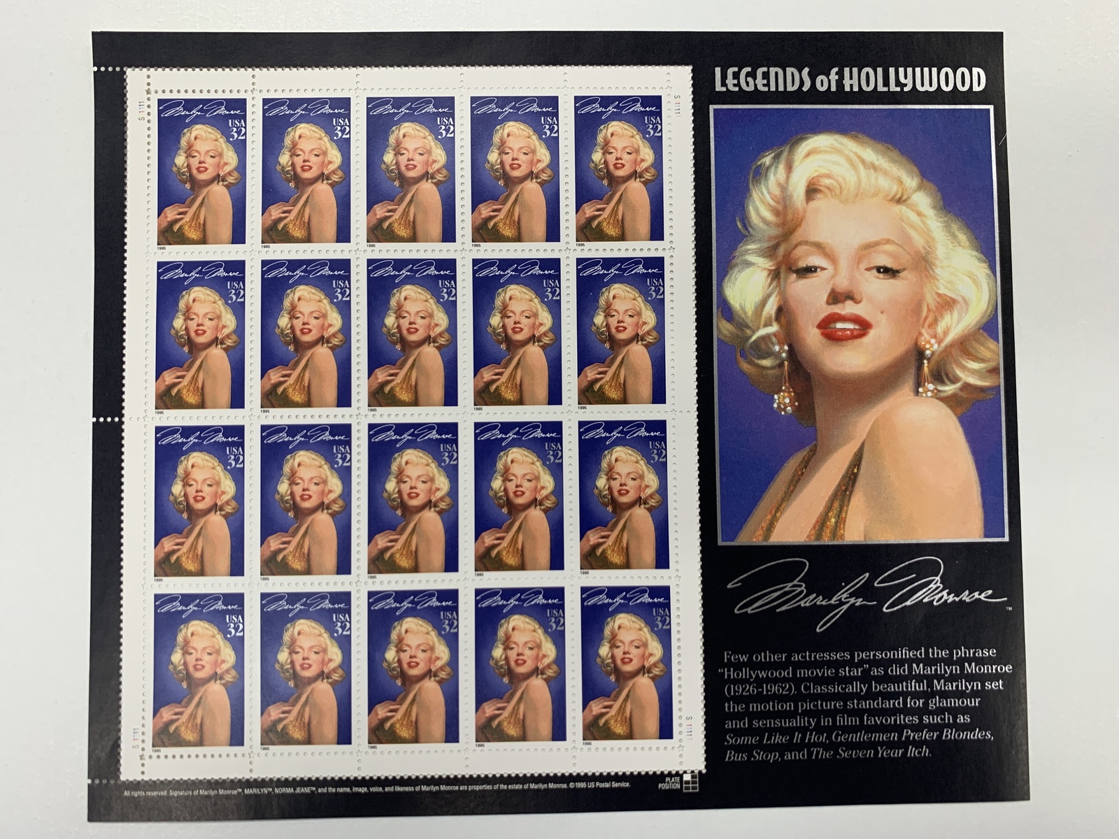 Primary image for Marilyn Monroe Stamp Set