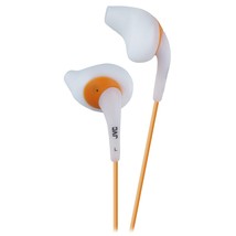 JVC White and Orange Nozzel Secure Comfort Fit Sweat Proof Gumy Sport Earbuds wi - £17.27 GBP