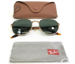 Ray-Ban Sunglasses RB3688 001/31 Gold Tortoise Aviators with Green Lenses - £74.00 GBP