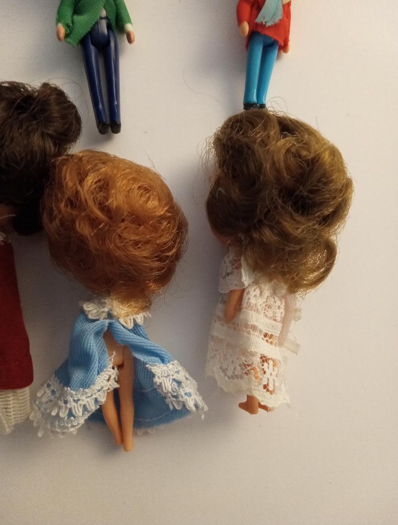 Image 5 of The Littles Vintage  1980 Doll Lot Pretend Play Dolls Jointed Toy Dollhouse Play