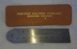 Excutive Pocket Pal Folding Metal Ruler Western Machine Company Milwauke... - $32.71
