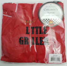 Little Griller Children&#39;s BBQ Grilling Apron 23&quot;x20&quot; 100% Cotton Red Black White - £15.62 GBP