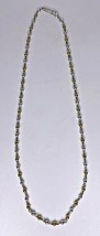 Vintage Napier Signed Gold &amp; Silver Tone Beaded Chain Necklace A1-10 - £13.27 GBP