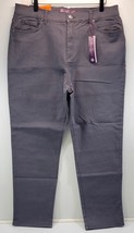 L) Gloria Vanderbilt Amanda  Grey Twilight Denim Slimming Pants 16 Short... - $24.74