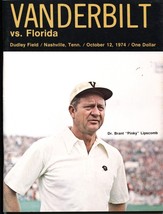 Vanderbilt Vs Florida GATORS--NCAA-SEC-FOOTBALL Game PROGRAM-1974 - £48.05 GBP