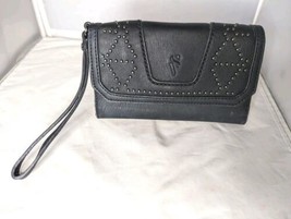 Simply Vera Wang Black Wristlet Wallet Phone Holder Purse Studs READ  - £15.47 GBP