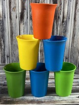 Vintage Tupperware 7 oz Cups #109 (A) - Lot of 6 - Orange Yellow Green Blue - $9.27