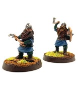 Games Workshop Dwarf Warriors 2 Painted Miniatures Khazad-dum Moria Fighter - $55.00