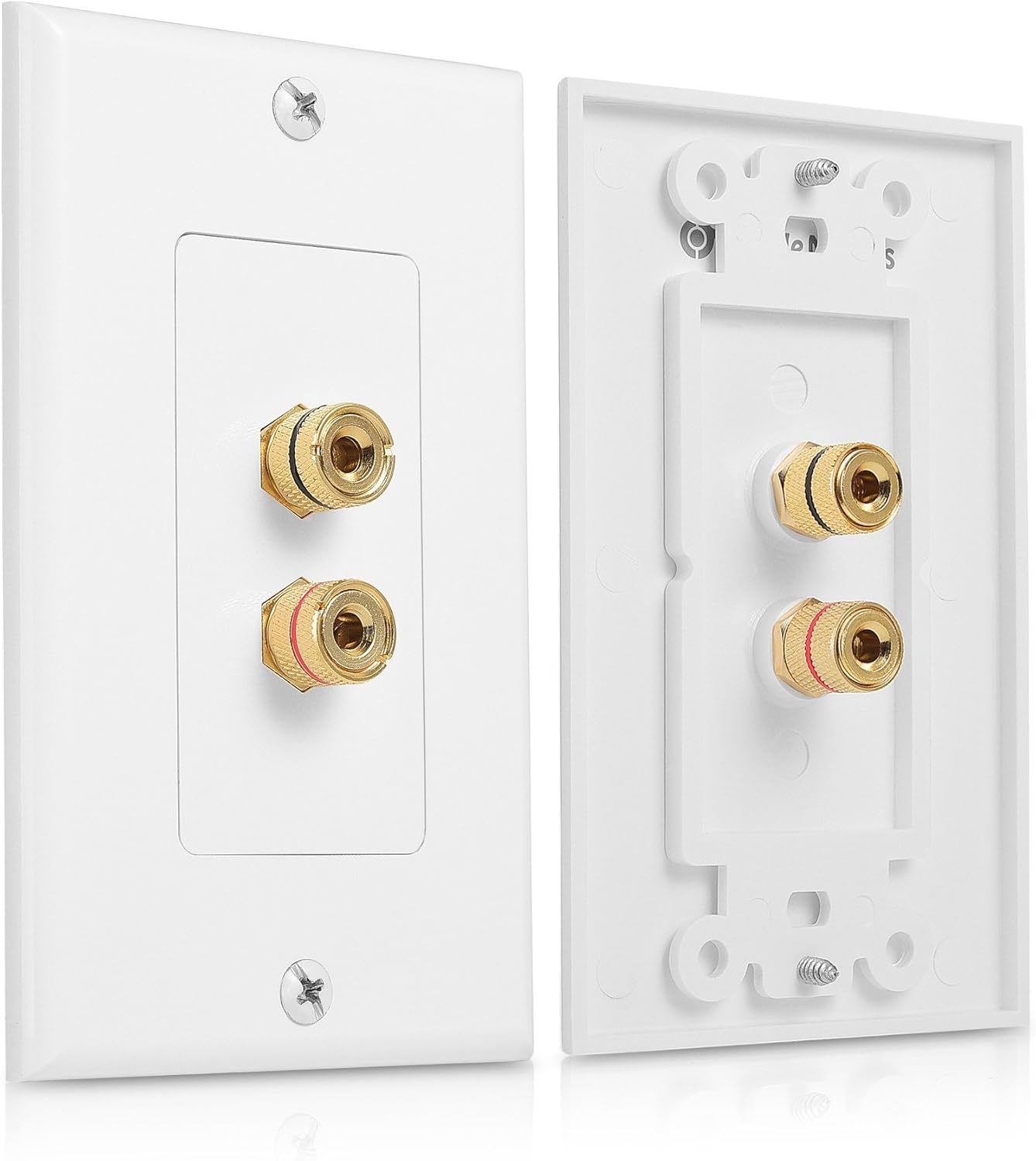 Cable Matters 2-Pack Speaker Wire Wall Plate, Gold Plated Speaker Wall, ... - $40.95