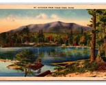 Mt Katahdin From Togue Pond Maine ME UNP Linen Postcard Y3 - $1.93