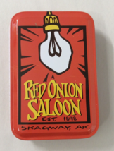 Vintage Playing Cards In Tin Unused Red Onion Saloon Skagway AK Alaska - £6.12 GBP