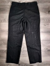 George Dress Pants Mens Size 34 X 32 Flat Front Polyester Solid Black - $12.34