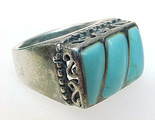 TURQUOISE Ring in STERLING Silver - Size 7 1/4 - Vintage