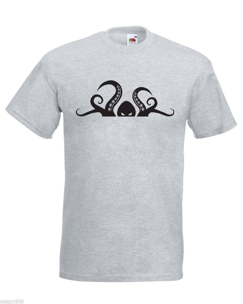 Mens T-Shirt Scary Octopus Head Tentacle, Sea Creature Shirts, Animal Tshirt - £19.45 GBP