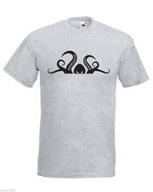 Mens T-Shirt Scary Octopus Head Tentacle, Sea Creature Shirts, Animal Ts... - $24.74