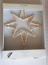 Threshold Studio McGee Christmas Star Tree Topper Light Wood Beaded Beads - New  - £13.27 GBP