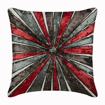 Sequins Pinwheel 16&quot;x16&quot; Art Silk Red Throw Pillows Cover, Red Bullseye - £37.06 GBP+