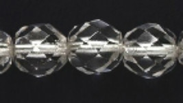 8mm Czech Fire Polish, Silverlined Crystal, Glass Beads (25) clear - £1.96 GBP