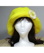 CSM - Brimmed Slouchy Hat, Handmade, NEW, Bright Yellow, Crochet CSM - 1... - £19.50 GBP