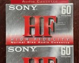 TWO(2) SONY HF Blank Audio Cassettes C-60HFC High Fidelity 60 minutes SE... - £7.61 GBP