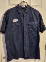 Dickies Work Shirt Mens 2XL Black Genuine Logo Short Sleeve Button Up 50-52 - £23.34 GBP