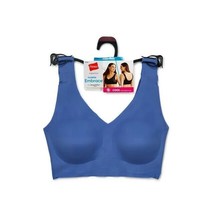 Women&#39;s HANES SIGNATURE INVISIBLE EMBRACE WIRELESS BRALETTE Blue Size XL... - £6.28 GBP