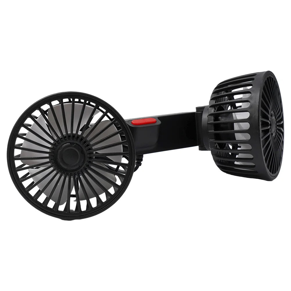 Car USB Rear Pillow Dual Head Fan - 360¡ã Rotatable Auto Air Cooling Fan - £19.97 GBP