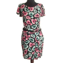 Asos 6 floral dress with black belt pink green poppy poppies Flowers - £20.78 GBP