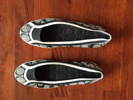 New Coach Alpine Ballet Shoes Flats Sig C Grey Black 12 Cm Women Us Size: 6 Mb Med - £67.78 GBP