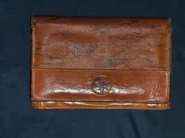 IL GIRAMONDO CLUB Brown Clutch Wallet Leather Made in Italy - £17.51 GBP