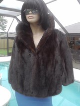Gorgeous Natural Sable Color Brown Mink Fur Cape Stole Shawl Size: Mediu... - $415.00
