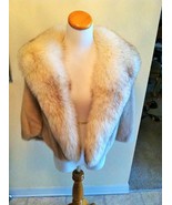 vintage genuine mink fur stole shawl bolero fox fur collar size medium l... - $7,804.95 MXN