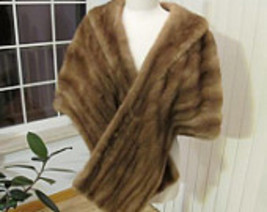 Elegant LUNARAINE Brown Mink Fur Roark Quality StOLE - Sizes - MediUM - ... - $265.00