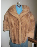 vintage natural genuine mink fur stole shawl cape women size medium Large - $5,901.31 MXN