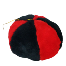 Acme Premium Supply Corp Black Red Striped Ball Plush Stuffed Toy 1991 6&quot; - £15.54 GBP